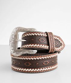 Ariat Tooled Leather Belt - Brown 36, Men's Brown Distressed leather 1 1/2 belt Interchangeable buckle. Due to the nature of leather/suede, small variances of color in the skin may occur, this is in no way considered a defect. These are inherent characteristics of leather/suede and will enhance the individual look of your garment.. Genuine Leather.. MEN'S BELT SIZE CONVERSION CHART Waist (size) 28-30 32-34 36-38 40-42 44-46 Belt Length 30-32 34-36 38-40 42 44 Belt Size S M L XL XXL *Conversion s Western Belts For Rodeo, Mens Tooled Leather Belts, Mens Western Belt, Hand Tooled Leather Belt Buckles For Ranch, Rustic Leather Belt Buckles For Ranch, Tooled Leather Belts Mens, Leather Belts Western, Ariat Belts, Custom Leather Belts