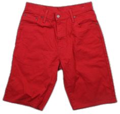 Red Cotton Bermuda Shorts, Casual Red Knee-length Shorts, Red Bermuda Cotton Shorts, Casual Red Levi's Bottoms, Red Jean Shorts With Pockets For Spring, Red Cotton Jean Shorts, Red Cotton Short Length Jean Shorts, Levi's Cotton Shorts, Red Cotton Shorts With Short Legs