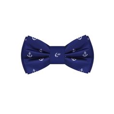 Blue Summer Blue Bow Tie, Classic Blue Bow Tie For Summer, Blue Bow Tie For Summer, Navy Formal Ties For Summer, Types Of Bows, Anchor Pattern, Tie Bow Tie, Tie Pattern, Silk Bow Ties