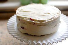 a cake sitting on top of a white plate