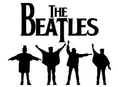 the beatles silhouettes with their arms in the air