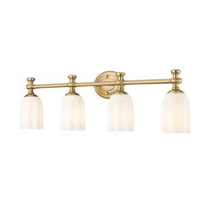 three light bathroom fixture in an antique brass finish