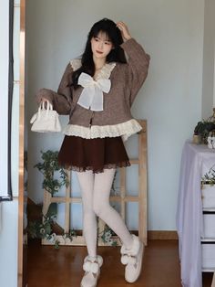 Kawaii Ruffles Knitted Cardigan Women Winter Bow Japanese Lace Warm Sweet Sweater Female Single-breasted Korean Casual Tops SPECIFICATIONS Elasticity: Slight Strech Material Composition: Cotton Sleeve Length(cm): Full Style: Sweet Season: Autumn/Winter Thickness: Cotton Liner Decoration: Bow Material: POLYESTER Material: COTTON Closure Type: Single Breasted Gender: WOMEN Model Number: Cardigan Women Pattern: Loose-fitting Percentage of Material: 51%-70% Yarn Thickness: Regular yarn S Bust 116cm Cardigan Women Winter, Maternity Sweater Dress, Fairy Outfit, Vintage Boho Dress, Back To School Outfit, Fairy Dresses, Spring Fashion Casual, Casual Party Dresses, Knitting Women Cardigan