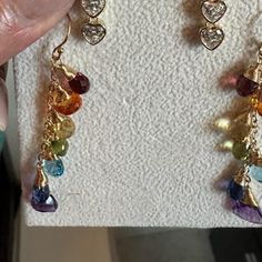 Rainbow Earrings Drop Earrings Precious Stone Multi Gemstone Earrings Rainbow Colorful Earrings Everyday Earrings Dangle Earrings Gold Fill - Etsy Dangle Earrings Gold, Gemstone Drop Earrings, Earrings Everyday, Rainbow Earrings, Colorful Earrings, Earrings Drop, Everyday Earrings, Gold Earrings Dangle, Earrings Dangle