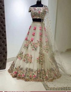 White Color Lehenga, New Lehenga Choli, Lengha Dress, Lehenga Choli Designer, New Lehenga, Indian Bridesmaid Dresses, Indian Wedding Gowns, Lehenga Saree Design, Indian Outfits Lehenga