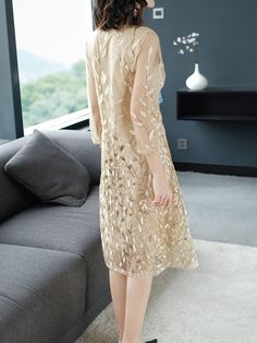 Sku CY-!28594 Material Chiffon Style Loose , Plus Size Feature Embroidered Occasion Going out , Casual Seasons Summer Type Midi Dresses Color BLUE,APRICOT Size M,L,XL,2XL,3XL,4XL Size chart: Please consult the size chart we provide for this item's measurements to help you decide which size to buy. Please note: There may be 1-3cm differ due to manual measurement. CMINCH Cm Bust Sleeve Length M 90 50 97 L 94 51 98 XL 98 52 99 2XL 102 53 100 3XL 106 54 101 4XL 110 55 102 Festive Knee-length Embroidered Dress, Gold Long Sleeve Midi Dress For Summer, Beige Long Sleeve Embroidered Dress For Spring, Gold Floral Embroidery Dress For Spring, Spring Long Sleeve Gold Midi Dress, Gold Long Sleeve Midi Dress For Spring, Gold Knee-length Midi Dress For Spring, Festive Long Sleeve Embroidered Midi Dress, Gold Embroidered Summer Dress