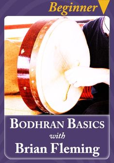 an image of a book cover with the title, beginner bodhran basics with brian fleming