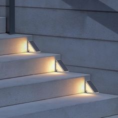 some steps that have lights on them