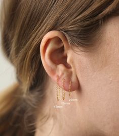 Minimalist Chain Earrings - Gold Chain Earrings - Silver Chain Earrings - Dainty Earrings - Dainty Hoops - Huggie Earrings - Tiny Earrings Cable Chain Drop Earrings For Gift, Minimalist Cable Chain Earrings For Gift, Dainty Dangle Earrings With Cable Chain, Minimalist Chain, Earring Minimalist, Gold Chain Earrings, Silver Chain Earrings, Chain Earring, Bold Necklace