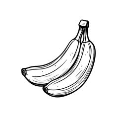 a black and white drawing of three bananas