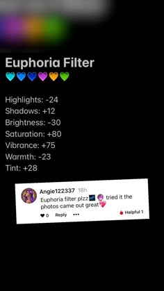 the euphora filterr app on an iphone