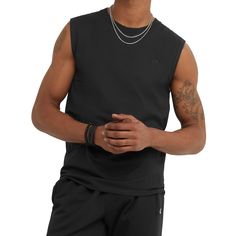 PRICES MAY VARY. THE FIT - Standard-fit men's muscle tee. THE FEEL - Soft 5.5 oz. cotton or cotton blend that's been ring-spun for softness. THE LOOK - Ribbed collar and sleeveless silhouette offer a classic muscle tee look. YOU'VE GOT OPTIONS - From bold colors to basic black muscle tees for men. SPOT THE C - Iconic C logo hits at the chest while C logo patch is stamped at the back neck. EASY CARE - Machine wash shirt on cold with like colors for easy care that reduces energy use. Graphic Muscle Tee, Muscle T Shirts, Men's Muscle, Muscle Tees, Sleeveless Tshirt, Big Men, Athletic Fits, Big And Tall, Mens Big And Tall