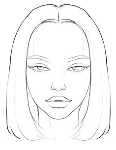 a woman's face is shown in the shape of a line art drawing technique