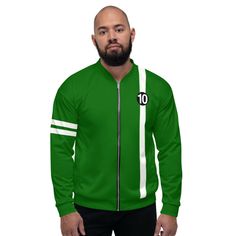 If you are a fan of Ben 10 you will love this recreation of his iconic jacket. Wear it on a basic t-shirt, or layer it on top of a warm hoodie—it’ll look great either way. With a brushed fleece inside, and a relaxed unisex fit, this lightweight Jacket is perfect for cool summer nights or chilly cosplay conventions! • 100% polyester • Fabric weight: 6.49–8.85 oz/yd² (220–300 g/m²) • Brushed fleece fabric inside • Unisex fit • Overlock seams • Sturdy neck tape • Silver YKK zipper • 2 self-fabric p Ben Tennyson, Cool Summer, Stylish Jackets, Ben 10, Basic T Shirt, A Fan, Summer Nights, Lightweight Jacket, Fleece Fabric