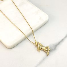 18k Gold Filled Cubic Zirconia Fancy Horse Shape Charm with 17.5 Inches Box Chain Necklace, Wholesale Jewelry Making Supplies.Necklace Size:-Length: 17.5 inches | Thickness: 1mm Charm Size: -Length: 30mm | Width: 16mm Box Chain Necklace, Necklace Size, Necklace Sizes, Box Chain, Jewelry Making Supplies, Wholesale Jewelry, Gold Filled, Cubic Zirconia, Chain Necklace