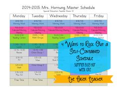 a colorful calendar with the words, ways to rock out a self - contained schedule