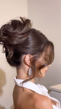 Zendaya Updo Hairstyles, Updo Hairstyles For Prom Short Hair, Hair Styles Prom Short, Wedding Updos Short Hair, Loose Curled Updo, Hair Upstyles Prom, Bridesmaid Hair Long Updo, Sleek High Updo Wedding, Fancy Up Do Hairstyles