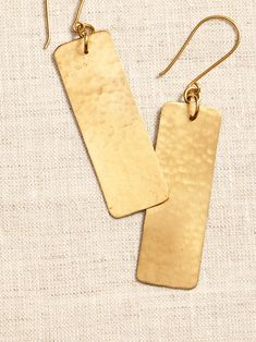 SIGNATURE COLLECTION: A celebration of time-honored techniques, these pieces reflect the skilled artisans and hand-crafted details at the heart of Aureus + Argent.  Adorned with hand-worked artisanal hammering, these brass tile earrings are beloved Minimalist Handmade Rectangular Jewelry, Heirloom Jewelry With Matching Earrings For Gifts, Heirloom Jewelry Set With Matching Earrings As Gift, Modern Handmade Rectangular Jewelry, Rectangular Yellow Gold Brass Jewelry, Hammered Gold Rectangular Jewelry, Artisan Nickel-free Yellow Gold Jewelry, Artisan Yellow Gold Nickel-free Jewelry, Gold Hammered Rectangular Jewelry