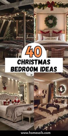 christmas bedroom decor ideas with lights and decorations