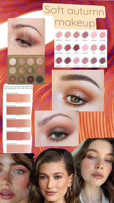 Soft autumn makeup Color Analysis Summer, Ballerina Makeup, Light Skin Makeup, Autumn Makeup, Soft Summer Colors, Facial Aesthetics