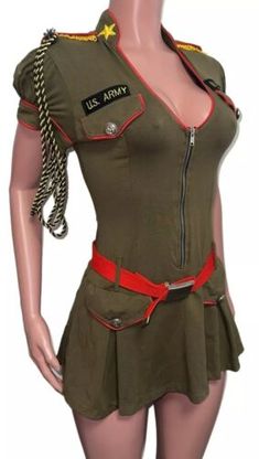 Trashy Military Army Pin Up Girl Retro Costume super short dress set  M Cosplay  | eBay Military Costume, Mystery House, Theatre Costumes, Retro Costume, Lingerie Costume, Military Army, Micro Mini, Dress Set, Up Girl