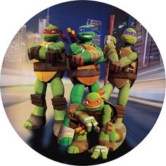 an image of teenage mutant turtles in the city