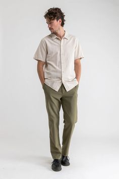 A year round staple spun from a breathable linen cotton blend fabrication, the Classic Linen Short Sleeve Shirt is a soft-touch standard fit made for laid back days. 55% Linen, 45% Cotton Shop other Rhythm styles here. Solid Color Relaxed Fit Camp Shirt For Spring, Casual Unstructured Beige Shirt, Casual Short Sleeve Solid Shirt For Business Casual, Beige Relaxed Fit Shirt For Casual Gatherings, Relaxed Fit Short Sleeve Shirt For Business Casual Summer, Summer Business Casual Short Sleeve Shirt With Relaxed Fit, Summer Business Casual Relaxed Fit Short Sleeve Shirt, Casual Business Short Sleeve Shirt With Relaxed Fit, Khaki Casual Top For Business Casual