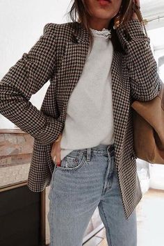 Fall Dressing, Trendy Winter Fashion, Fall Fashion Coats, Fall Trends Outfits, Trendy Winter, Plaid Coat, Long Sweater, Mode Inspo, Plaid Blazer