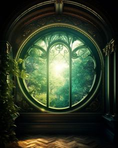 an image of a window in the forest