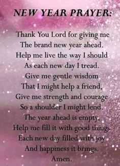 a new year prayer with pink background