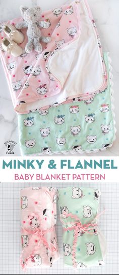 baby blanket and blanket set with teddy bear on it