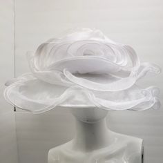 White Organza Hat C.C. Exclusive White Ruffled One Size Love Your Melon Beanie, Gauntlet Gloves, Love Your Melon, Fleece Headbands, Velvet Scarf, Elegant Hats, Vera Bradley Purses, Derby Hat, Velvet Headband