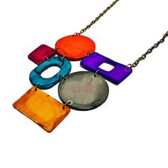 Save 20% on your order when you subscribe- https://www.mailchi.mp/b4b63543aa8d/sassysachaColorful Statement Necklace for Women, Geometric Bib NecklaceAdd a bold pop of color to your day with this handcrafted necklace : )Both the necklace and earrings shown were handmade from polymer clay and painted with vibrant alcohol inks. The set is lightweight and nickle free making it perfect for daily wear. The necklace features a unique mix of interconnecting shapes and colors and measures approximate 4 Colorful Statement Necklace, Boho Geometric, Funky Earrings, Mismatched Earrings, Handcrafted Necklace, Geometric Jewelry, Jewelry Outfit, Unique Handmade Jewelry, Polymer Clay Jewelry