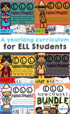 four different posters with the words for ell students