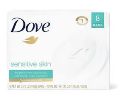 Dove Beauty Sensitive Skin Bath Bar Unscented 3.75 OZ Bar 8 Pack. Dove Sensitive Skin, Unscented Body Wash, Dove Bar Soap, Dove Bar, Dove Beauty Bar, Gentle Face Cleanser, Dove Beauty, Gentle Facial Cleanser, Dove Body Wash