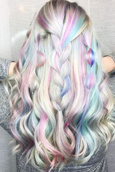 Unicorn Hair Dye, Unicorn Hair Color, Hair Canvas, Brunette Balayage, Unicorn Halloween