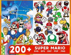 the nintendo super mario stickers are on display