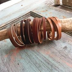 Leather Wrap Bracelet - 4 Strands / Brown, English Tan, Whiskey, Natural / Boho Adjustable Hand Wrapped Leather Wrap Bracelet, Leather Double Band Bracelet With Leather Strap, Classic Adjustable Leather Bracelet With Waxed Finish, Brown Leather Strap Cuff Bracelet For Everyday, Everyday Brown Leather Strap Cuff Bracelet, Adjustable Double Band Brown Wrap Bracelet, Brown Leather Strap Double Band Bracelets, Brown Double Band Bracelet With Leather Strap, Brown Double Band Leather Strap Bracelets