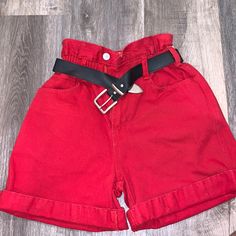 Vintage Jeanjer Jean Shorts Red Shorts Aesthetic, Red Jean Shorts, Shorts Aesthetic, Red Jeans, Innovative Fashion, Red High, High Waisted Shorts Denim, Red Shorts, Lady In Red