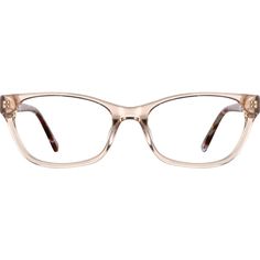 The colorfully patterned temple arms give these smart rectangle glasses some feminine flair. Made with high-quality acetate that is hand-polished to a glossy finish the medium-sized eyeglasses is available in the following colors: translucent brown translucent tawny and black. Spring hinges provide a comfortable fit. Please note the actual pattern on eyeglasses may vary slightly from the one pictured. | Zenni Women's Rectangle Prescription Eyeglasses Pink Plastic Clear Eyeglasses, Rectangle Glasses, Rim Design, Zenni Optical, Round Face Shape, Stylish Glasses, Eye Glass, Women Pink, Pink Plastic