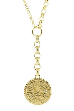 Karma Medallion Belcher Necklace JEWELRYFINE JEWELNECKLACE O FOUNDRAE Yellow Gold Charms Medallion Necklace, Symbolic Brass Medallion Necklace, Symbolic Medallion Charm Necklace, Amulet Style Coin Necklace With Adjustable Chain, Symbolic Medallion Necklace With Coin Pendant, Spiritual Yellow Gold Coin Necklace With Adjustable Chain, Spiritual Medallion Charm Necklaces, Spiritual Medallion Charm Necklace, Spiritual Pendant Coin Necklace With Adjustable Chain