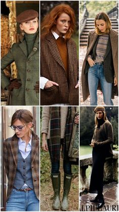 English Retro Fashion, Womens Scottish Outfits, Ralph Lauren Autumn Style, Classic British Style Women Chic, English Autumn Outfits, Old English Style Clothes, English Clothes Style, English Countryside Outfits Women, British Old Money Outfits