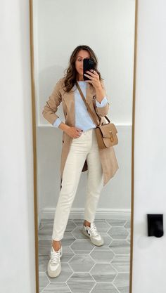 Six Outfits to Try This Spring - Lilly Style Sweater Work Outfit, Week Aesthetic, Designer Aesthetics, Fashion Week Aesthetic, Fashion Designer Aesthetics, White Wide Leg Jeans, Aesthetics Fashion, Work Outfit Inspiration, J Crew Jacket