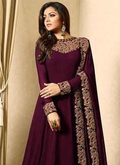 Blue Anarkali, Drashti Dhami, Pakistani Formal Dresses, Embroidered Anarkali, Indian Designer Suits, Kurta Neck Design, Kurti Designs Party Wear