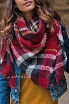 Diy Blanket Scarf, Grace And Lace, How To Wear A Scarf, How To Wear Scarves, Black Plaid