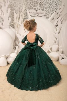 Green Flower Girl Dresses, Girl Green Dress, Girls Ball Gown, Emerald Green Dresses, 파티 드레스, Girls Frock Design, Kids Gown, Kids Designer Dresses