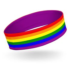 a rainbow colored wristband on a white background