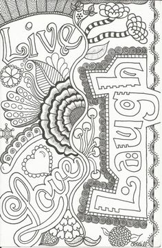 an adult coloring book with the word love written in ornate letters and flowers on it