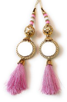 Mirror work latkan  For Blouse  tassels, purse hangings, home décor, Bollywood, Craft Indian, sari, Lehanga , design, Set 1 PC Libas Fashion latkan Beautiful Pair of Tassels Craft  & Brooch Accessory For You Decorative Products. In Indian These Latkans Are Normally Used as The Accessory For Lengha & Sari Blouse On The Back, But These Can Be Used in Many Other Ways to Metal & Pearl scan be used at an door. Rajasthan is a State in India for these kind of Art works ethnic, Casual and Party Wear Designs Lahenga party latkan beauty ,colors & fabrics Created with high quality material using Alloy Cheap Chandelier Earrings With Latkans For Gifts, Cheap Women's Chandbalis With Latkans, Cheap Latkans Necklaces For Gift, Latkan For Blouse, Lengha Sari, Blouse Tassels, Tassel Crafts, Tassels Fashion, Sari Blouse