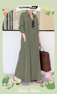 Long Sleeve Simple Loose Casual Long Dress Solid Color Long Sleeve Maxi Dress For Vacation, Casual Non-stretch Maxi Dress With Pockets, Casual Shift Maxi Dress With Pockets, Beach Maxi Dress With Pockets And Long Sleeves, Casual Long Sleeve Solid Color Maxi Dress, Casual Long Sleeve Non-stretch Maxi Dress, Casual Solid Maxi Dress For Work, Casual Solid Color Maxi Dress For Daywear, Long Sleeve Solid Color Maxi Dress For Day Out